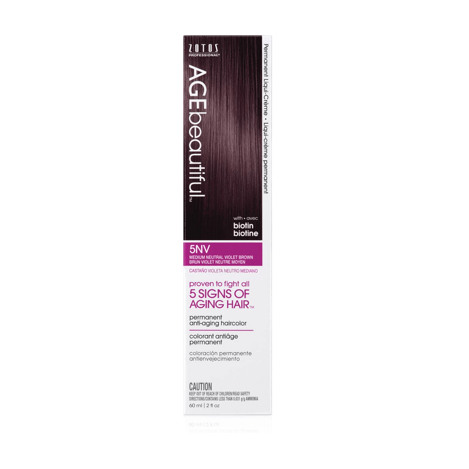 AGEbeautiful 5NV Medium Neutral Violet Brown Permanent Liqui-Crème Haircolor Neutral Violet Collection 2 Fl Oz