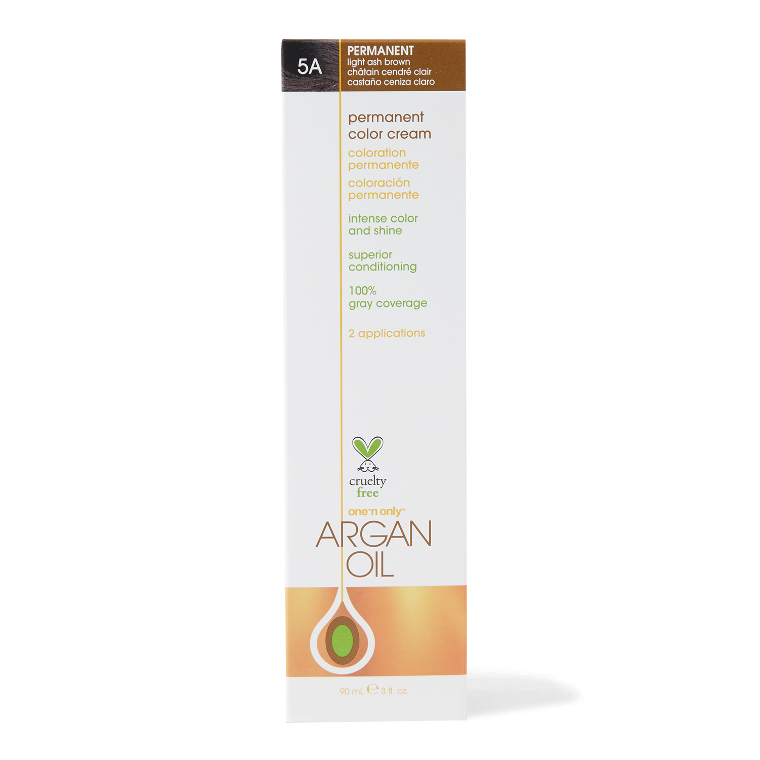 One 'n Only Argan Oil Permanent Color Cream 5A Light Ash Brown