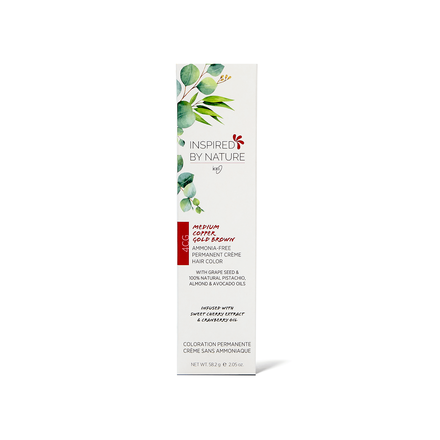 Inspired By Nature Ammonia-Free Permanent Hair Color Medium Copper Gold Brown 4CG