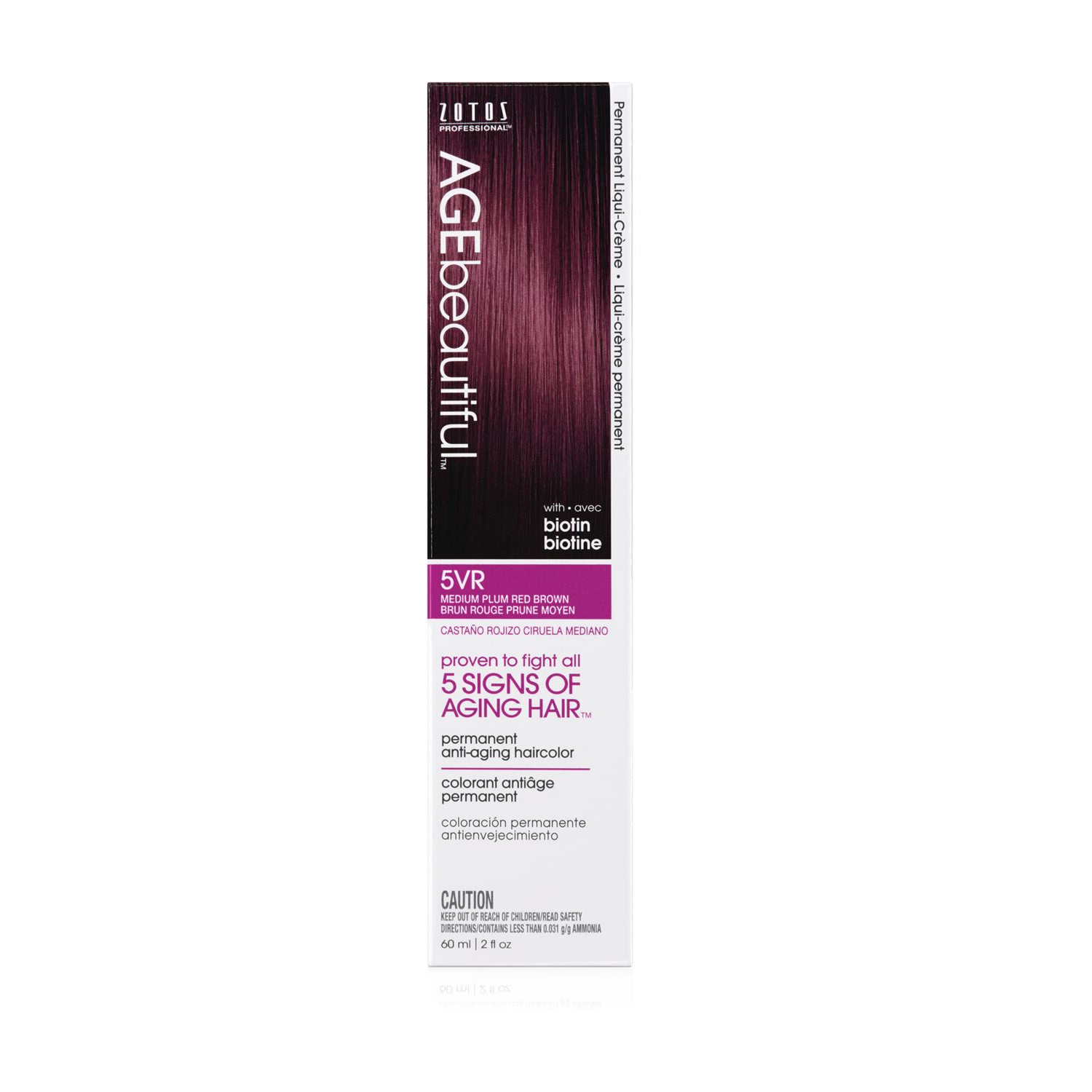 AGEbeautiful 5VR Medium Plum Red Brown Permanent Liqui-Creme Hair Color 2 oz