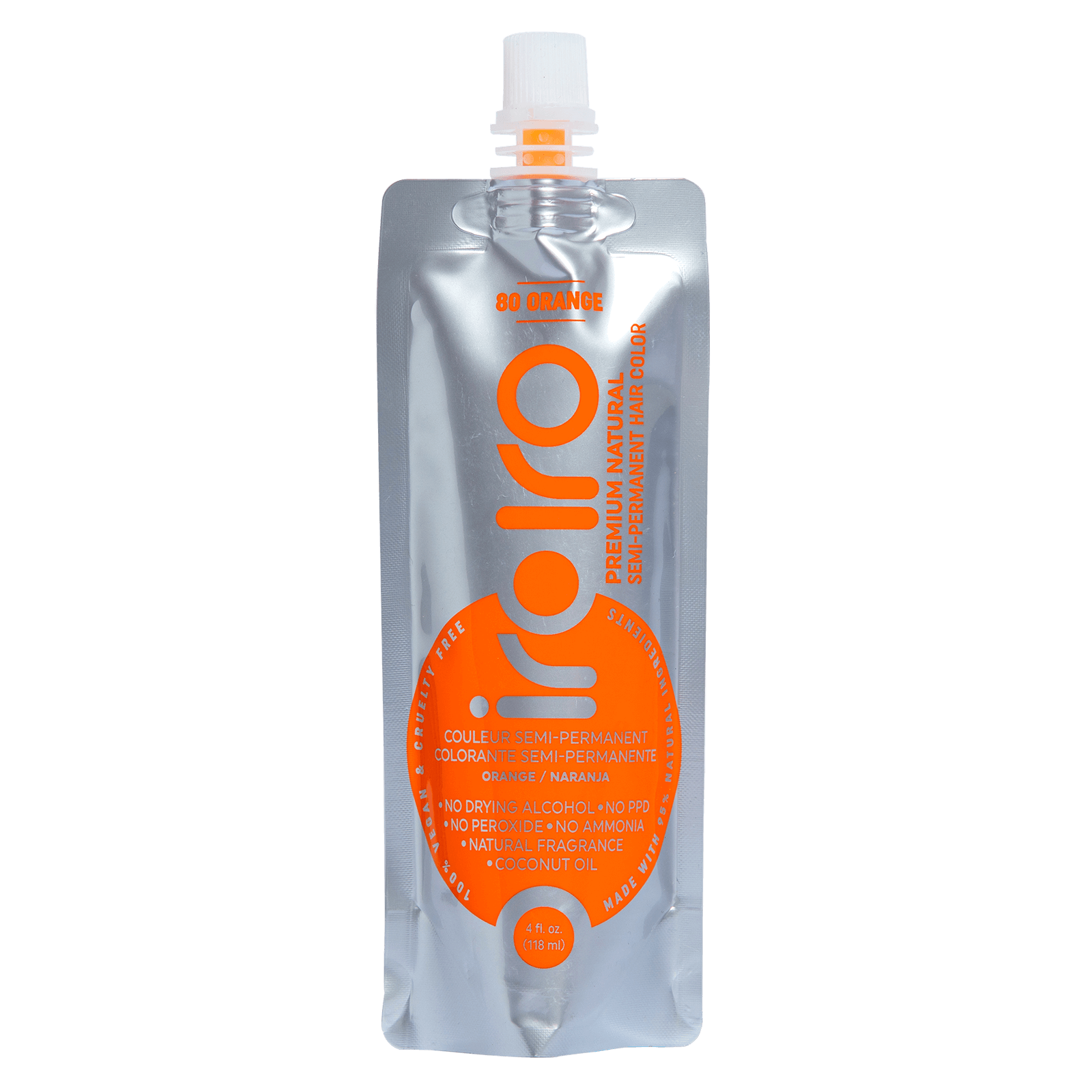 Iroiro 80 Orange Premium Natural Semi Permanent Hair Color 4oz