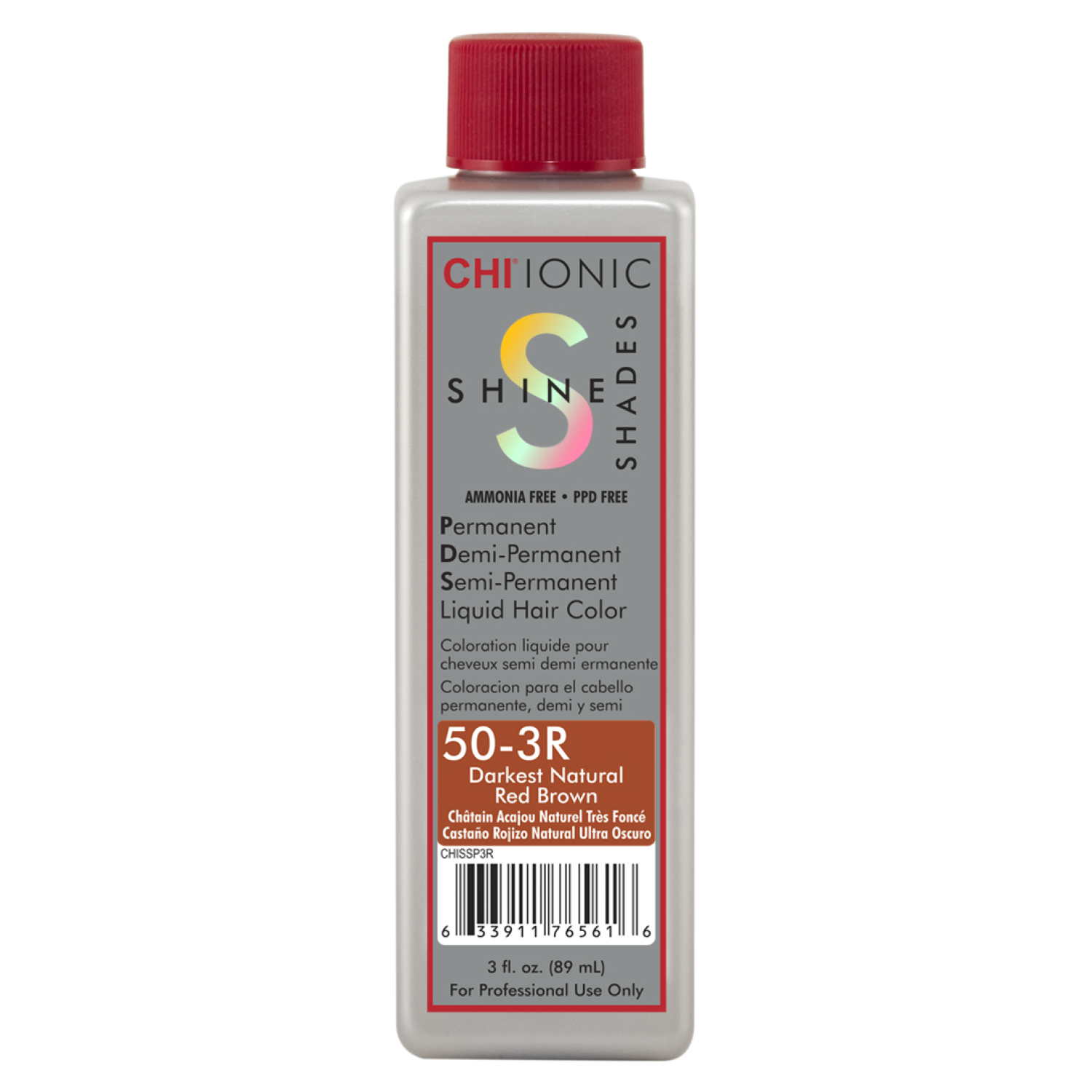 CHI Ionic Shine Shades 50-3R Darkest Coverage Plus Red Brown
