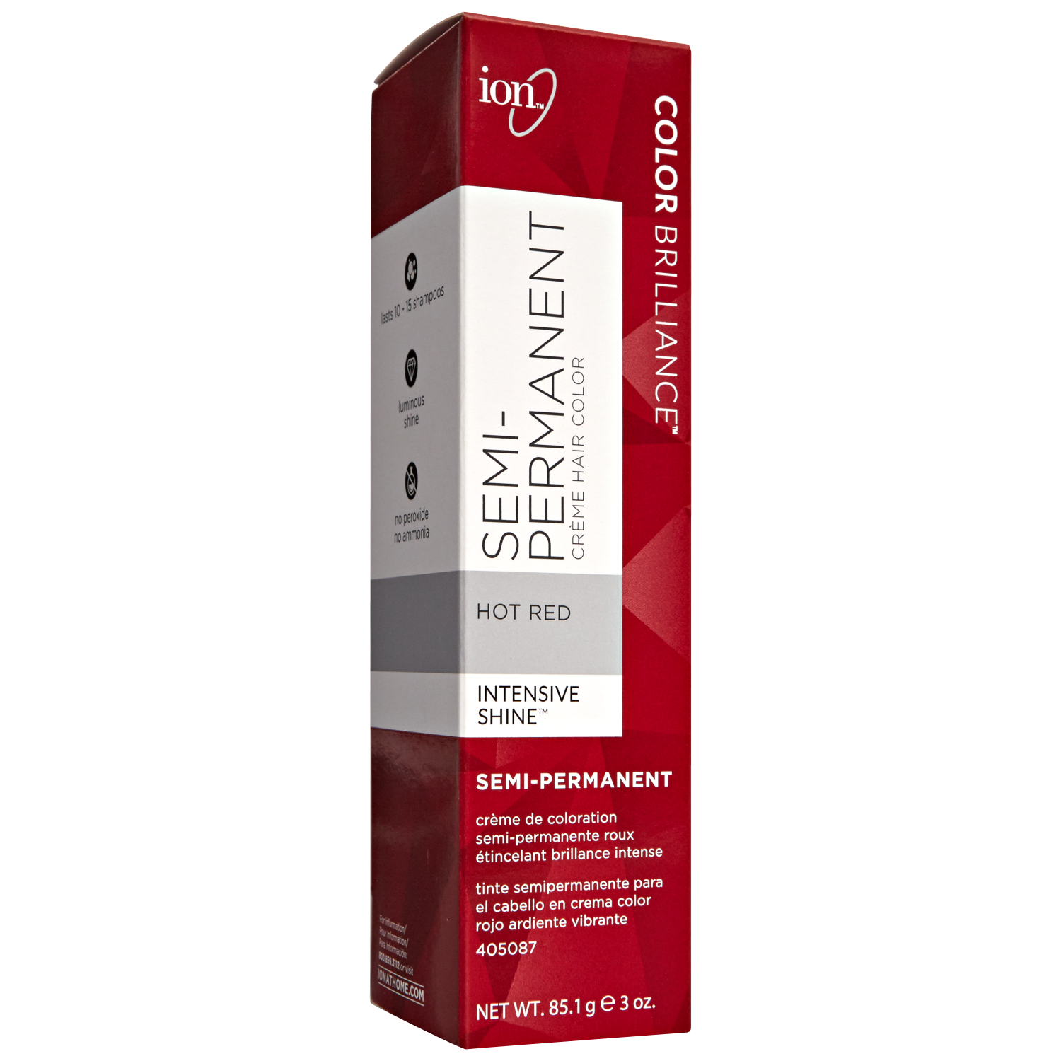 Ion Hot Red Semi Permanent Hair Color 3 oz