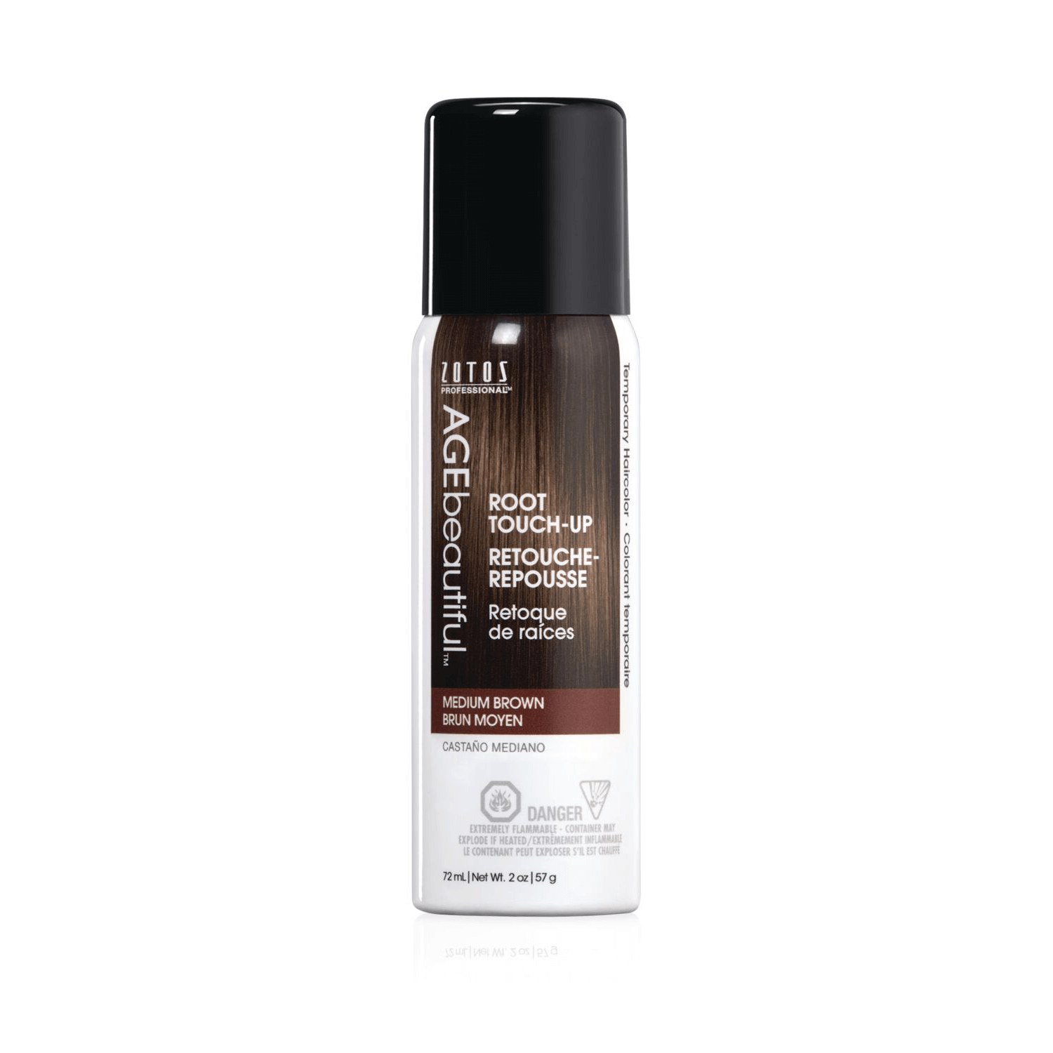 AGEbeautiful Medium Brown Root Touch Up Spray Temporary Hair Color 2 oz - AGEbeautiful