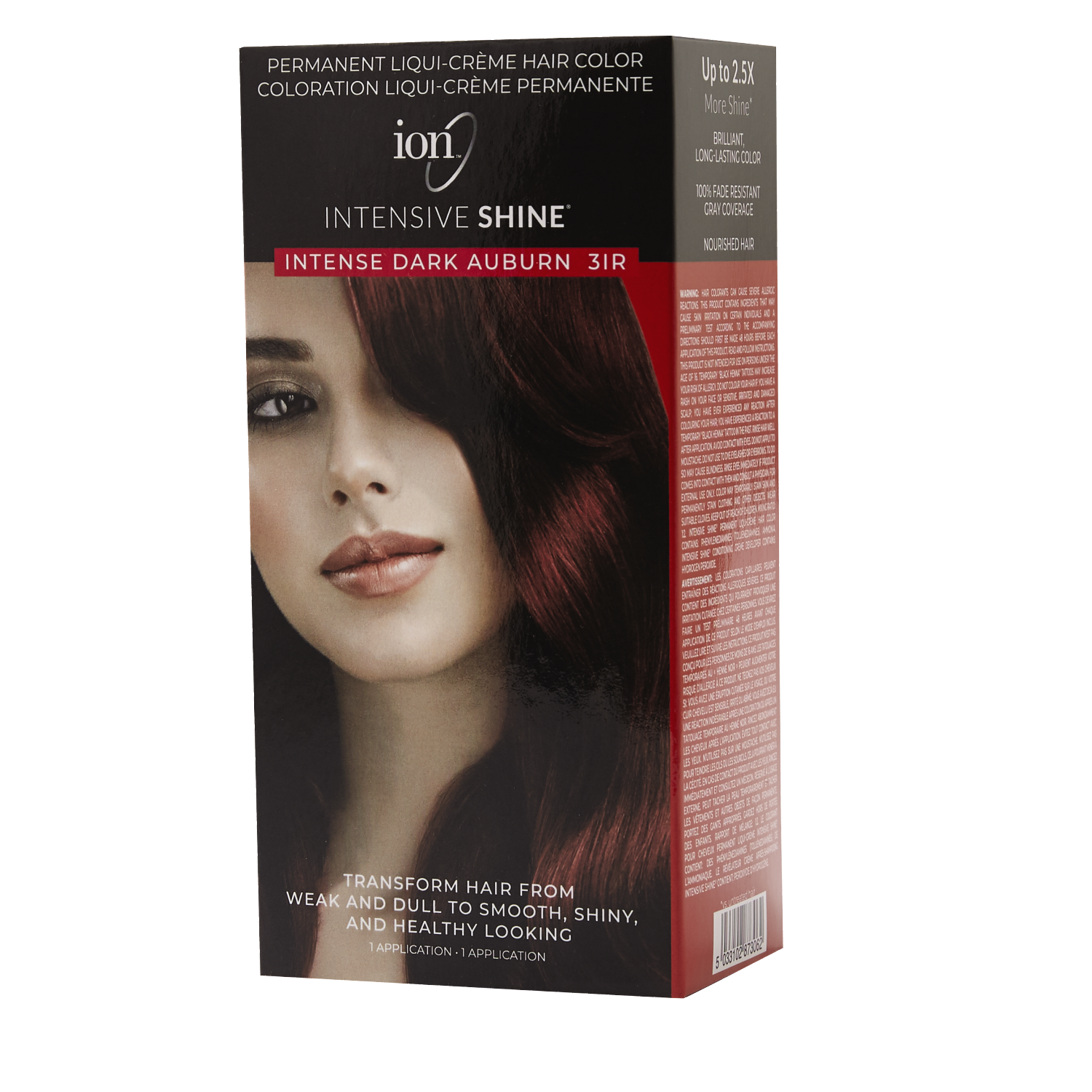 Ion Intensive Shine Hair Color Kit Intense Dark Auburn 3IR 2 oz