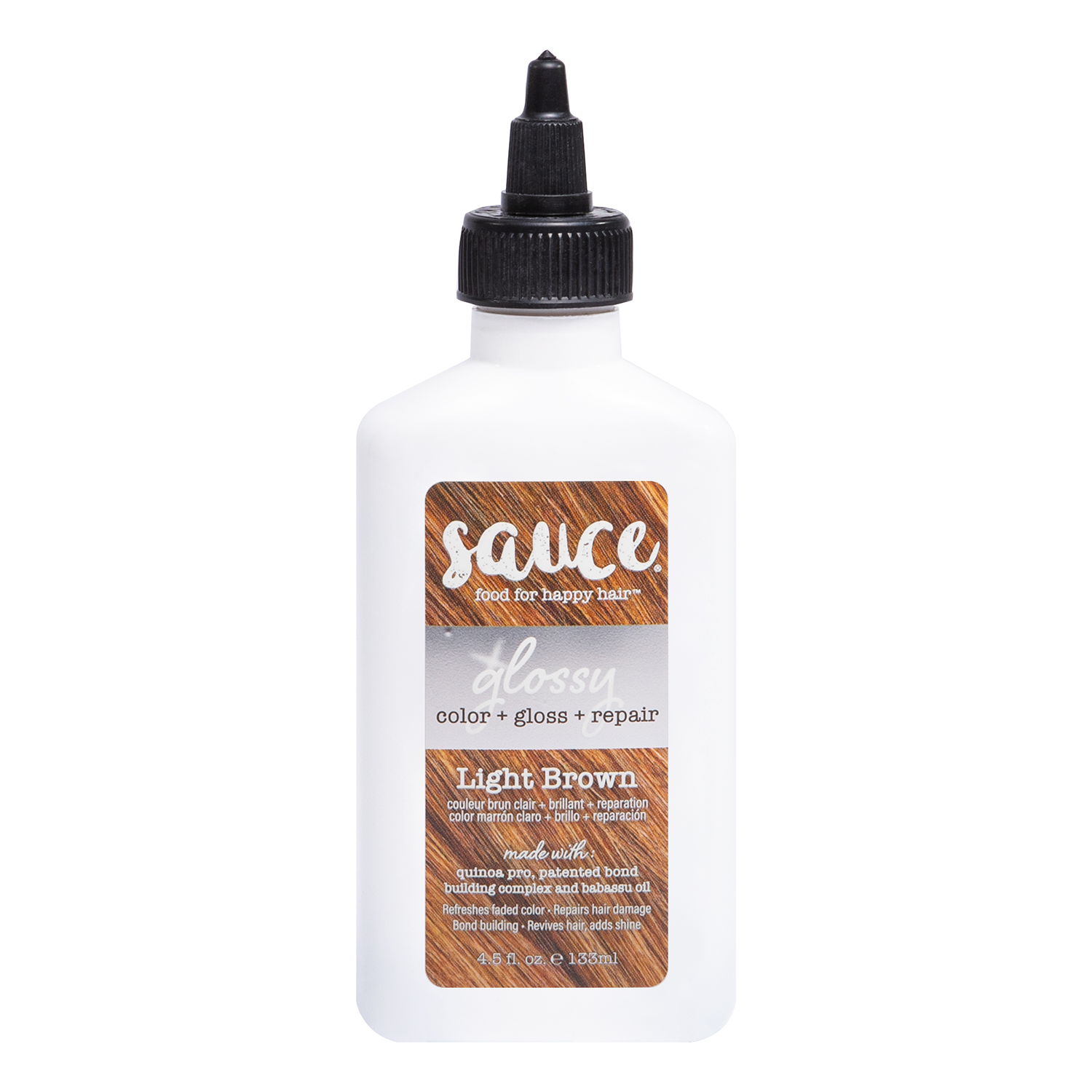 Sauce Beauty Light Brown Glossy Color & Gloss & Repair Semi Permanent Hair Gloss 4.5 Fl Oz - Sauce Beauty