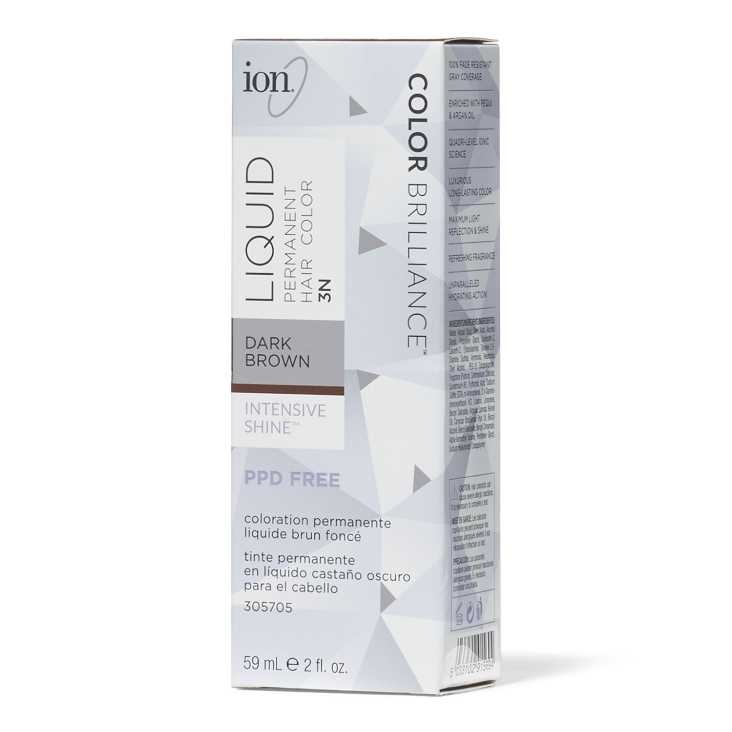 Ion 3N Dark Brown Permanent Liquid Hair Color 2 oz