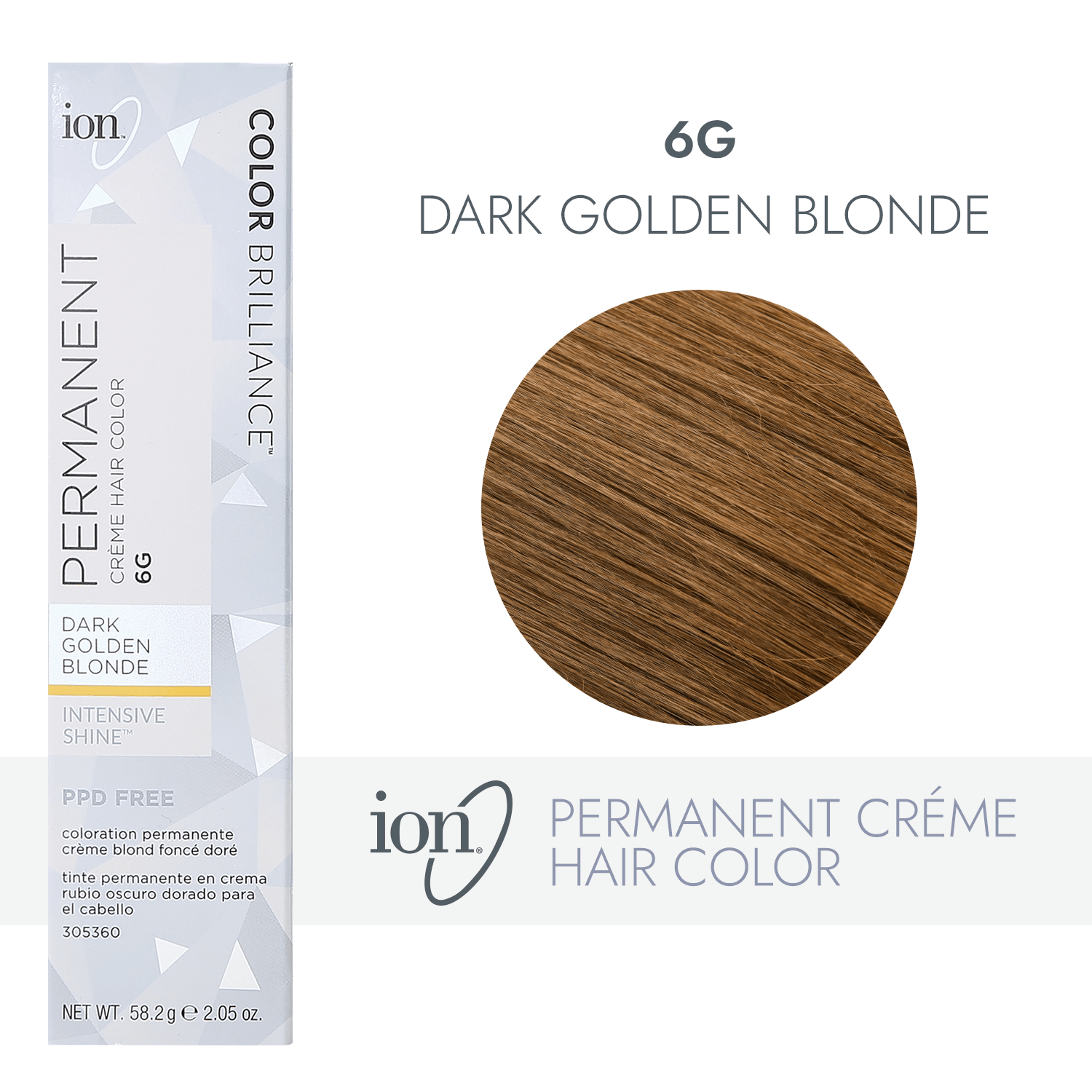 Ion 6G Golden Blonde Permanent Creme Hair Color 2.05 Oz