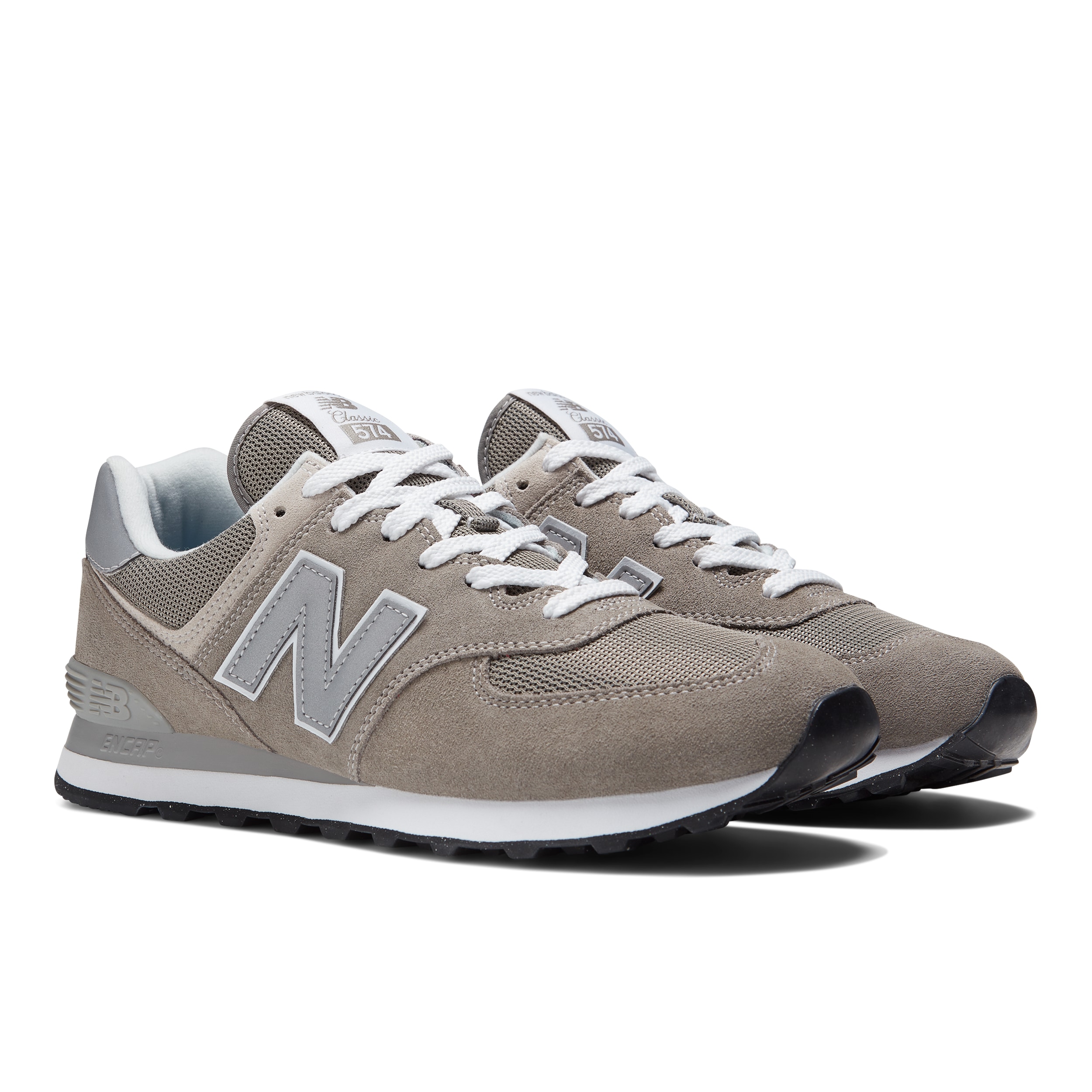 Sneaker NEW BALANCE "ML574 Core", Herren, Gr. 38,5, stein, grau, Leder, Textil, Schuhe Sneaker, Topseller