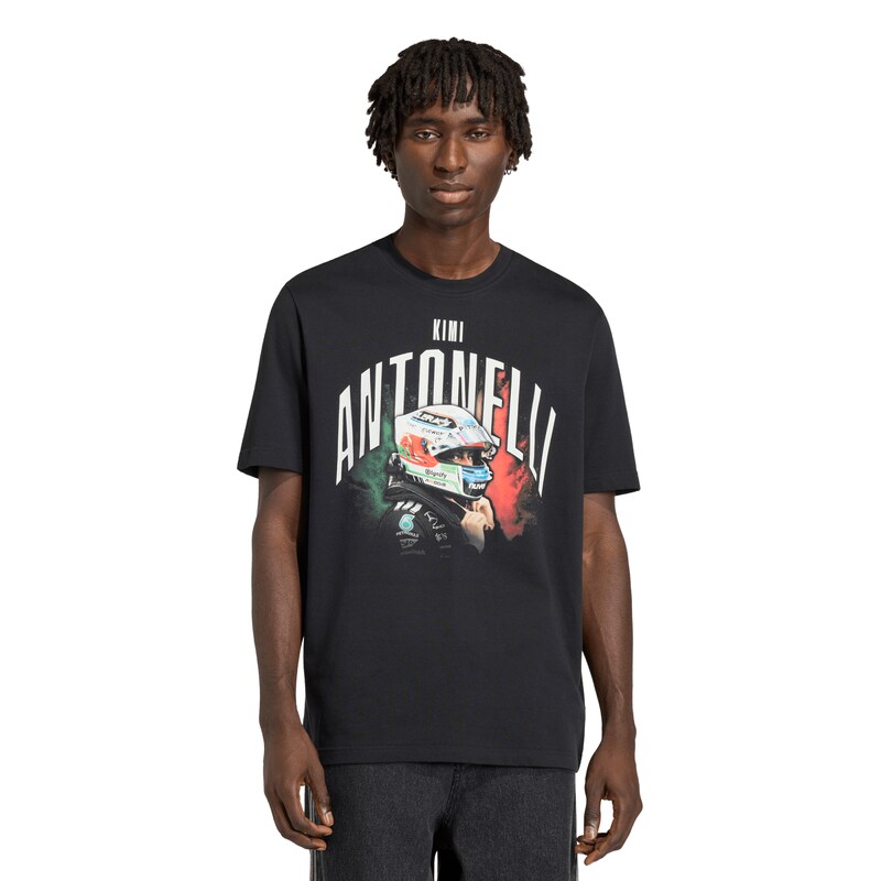 "Mercedes AMG Petronas adidas F1 Kimi Antonelli Grafik-T-Shirt – Schwarz" Image