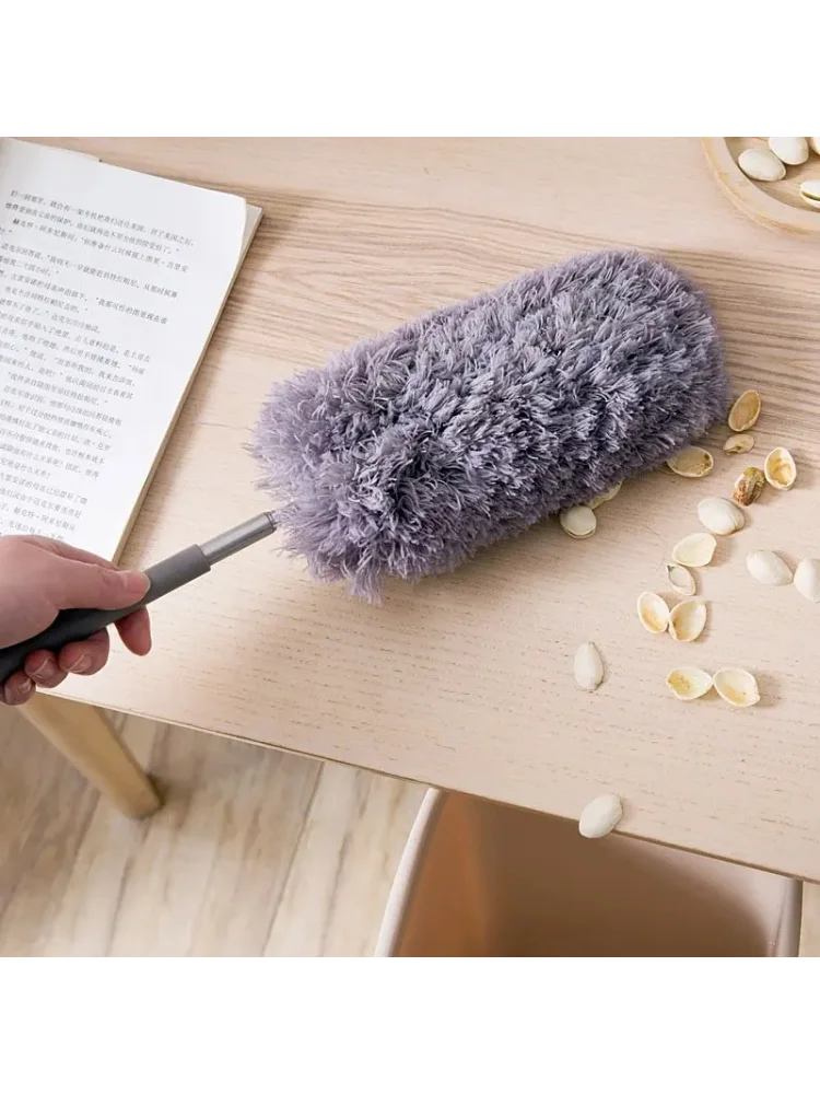 Versenkbare Staubwedel Edelstahl Langen Griff Staub Pinsel Auto Haushalt Reinigung Werkzeuge Mikrofaser Staub Huhn Feder Image