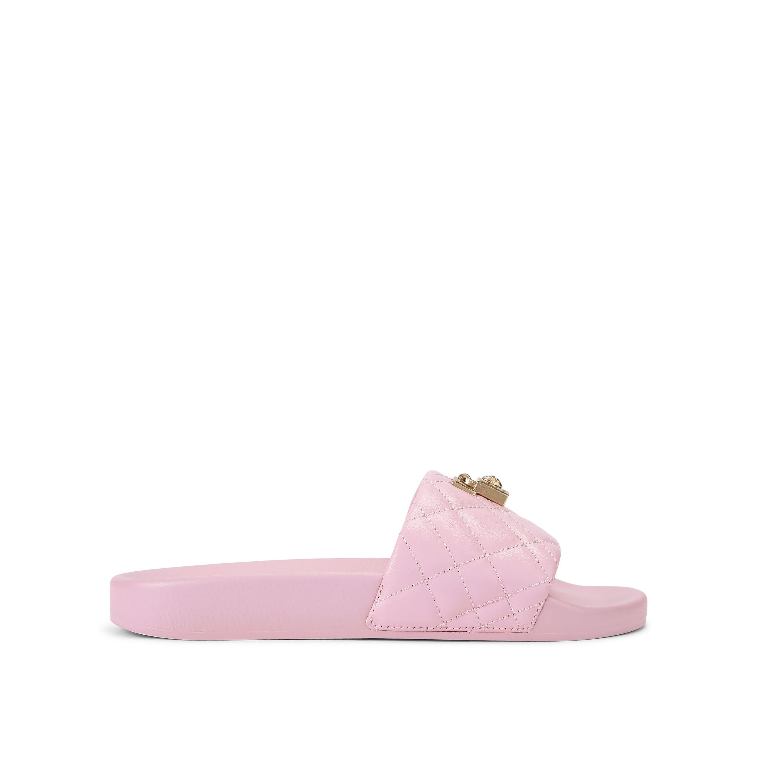 Kurt Geiger London Womens Leather Brixton Poolslide Sliders - Pink - Size UK 8 | Kurt Geiger London Sale | Discount Designer Brands