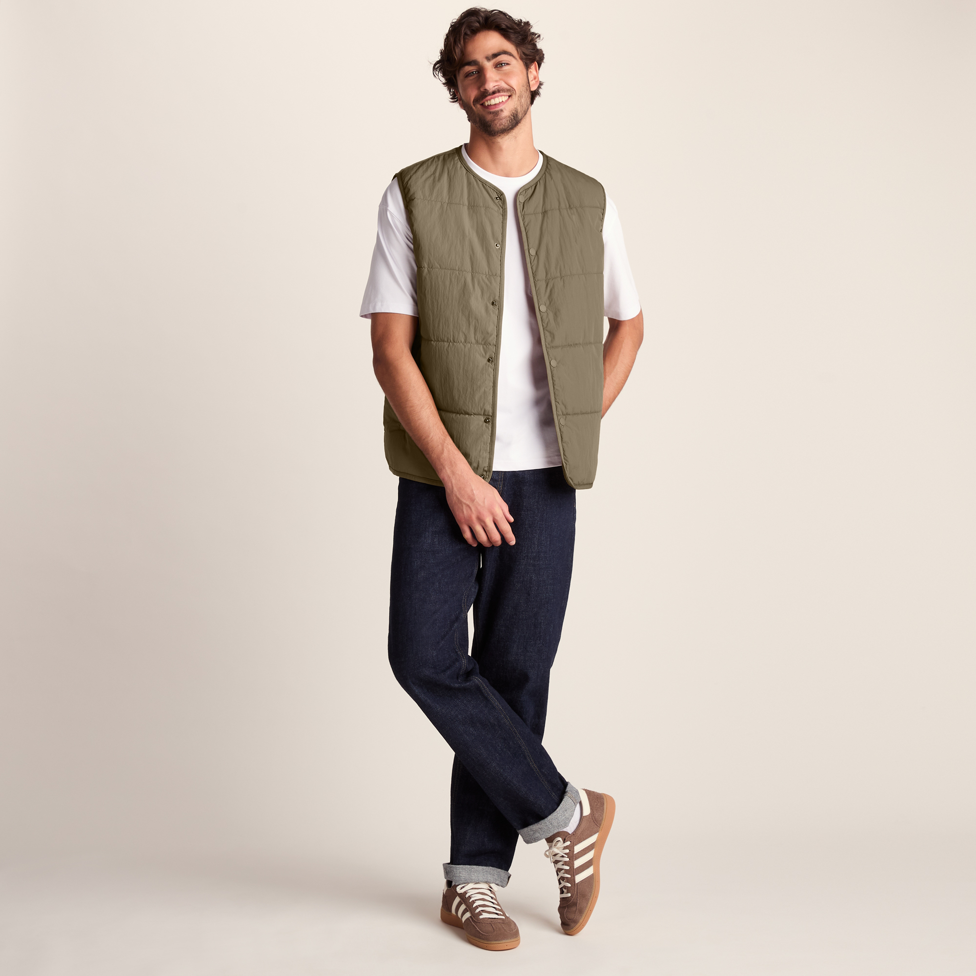 TOG24 Sutterby Mens Shower Resistant Insulated Gilet - Mushroom - Brown - Size Medium | TOG24 Sale | Discount Designer Brands