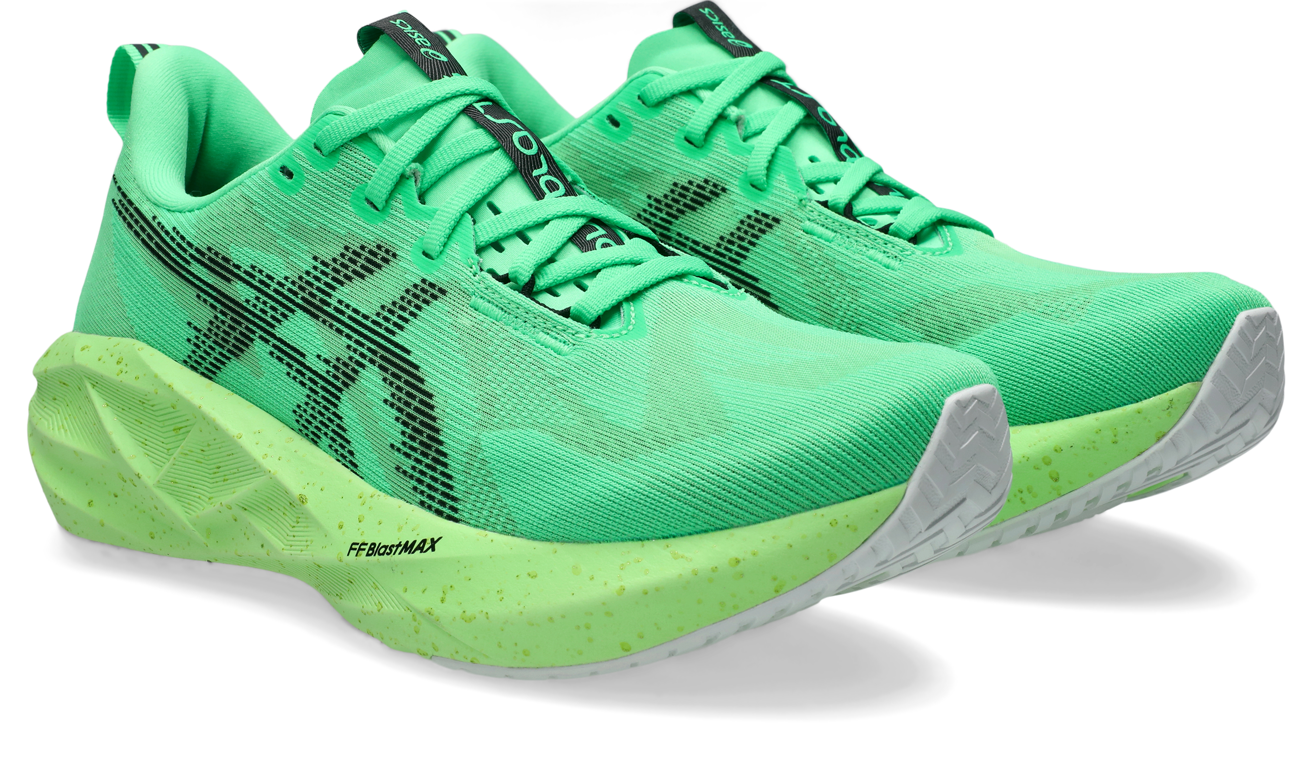 Laufschuh ASICS "NOVABLAST 5", Herren, Gr. 48, vital grün, schwarz, Synthetik, Schuhe Laufschuh