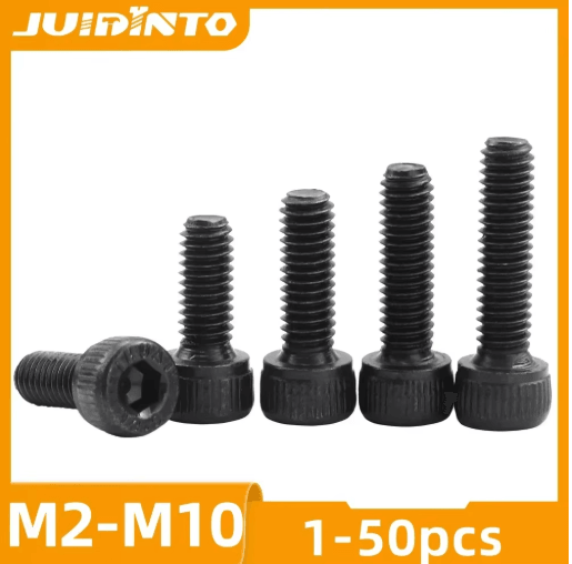 JUIDINTO Hex Socket Head Cap Screws 12.9 Grade Carbon Steel Allen Bolts M2 To M10 m5 10pcs 75mm