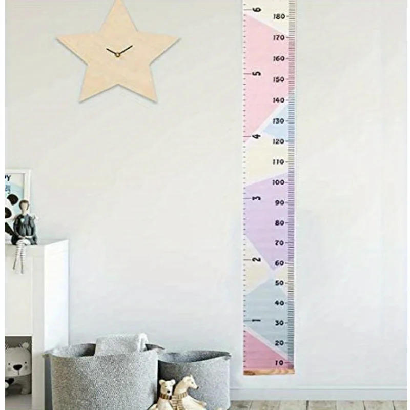 Kids Growth Chart Ruler, Removable Wall Art, Waterproof Nursery Decor, Height Measure Wall Chart For Bedrooms macaron