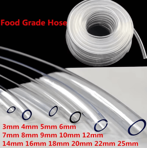 Transparent Food Grade PVC Hose Pipe (412mm) For Aquarium, Pump & General Use 5mm X 7mm 10m