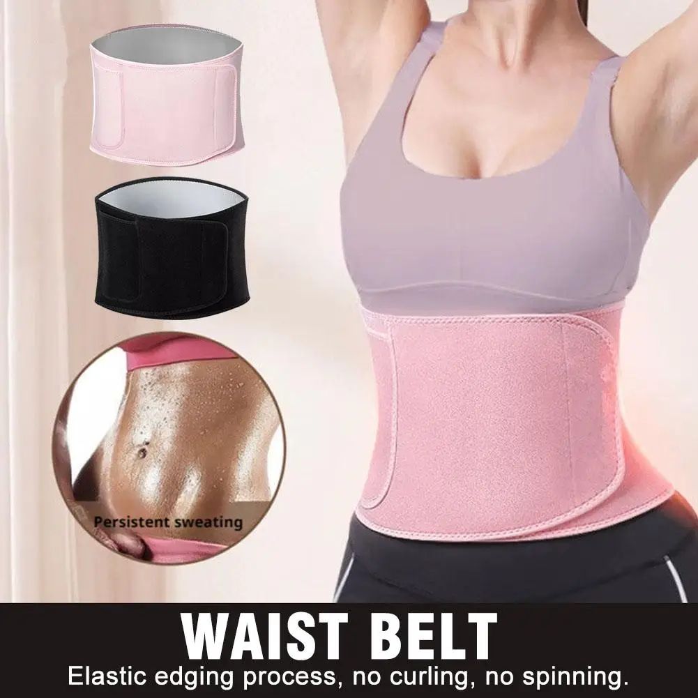 SweatCore Fitness Waist Belt Sweat Enhancing Workout Wrap For Running & Yoga black