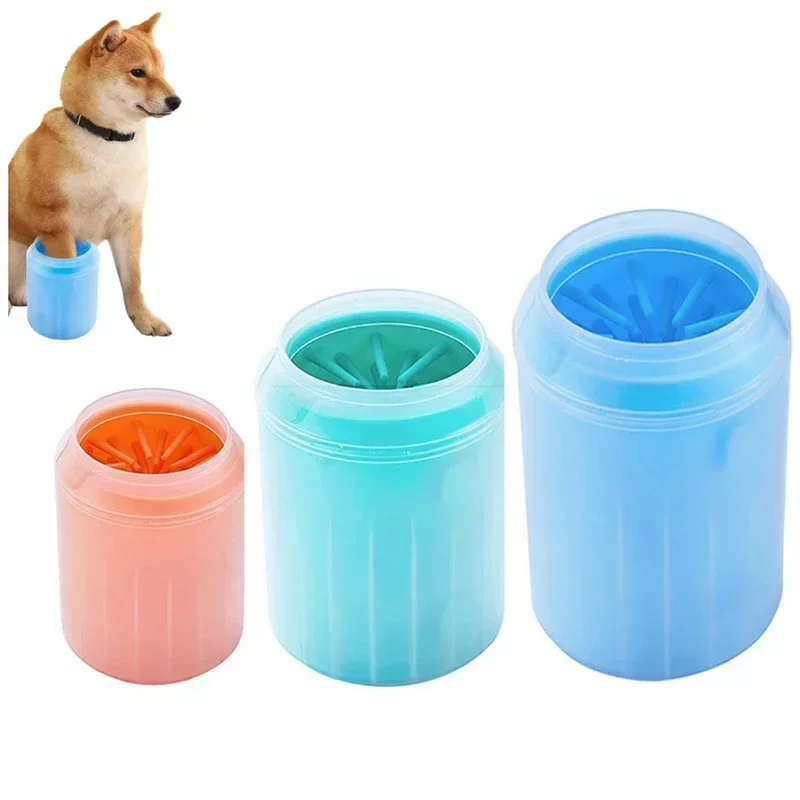 Soft Silicone Dog Paw Washer Cleaner Cup Pet Foot Cleaning Brush For Dogs And Cats blue s