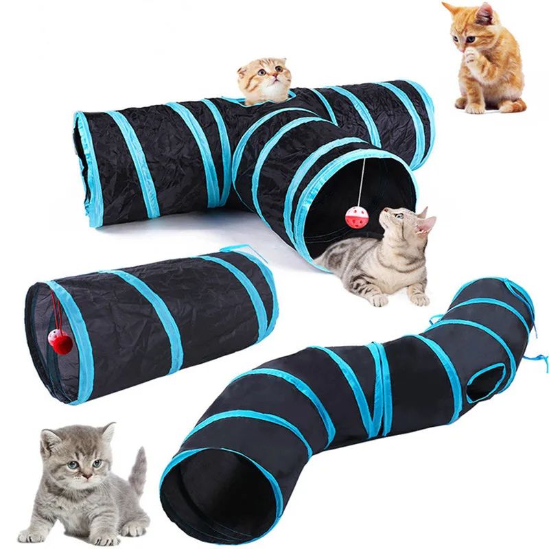 Foldable Cat Play Tunnel Toy With Breathable Mesh For Indoor Fun meihong S Tunnels