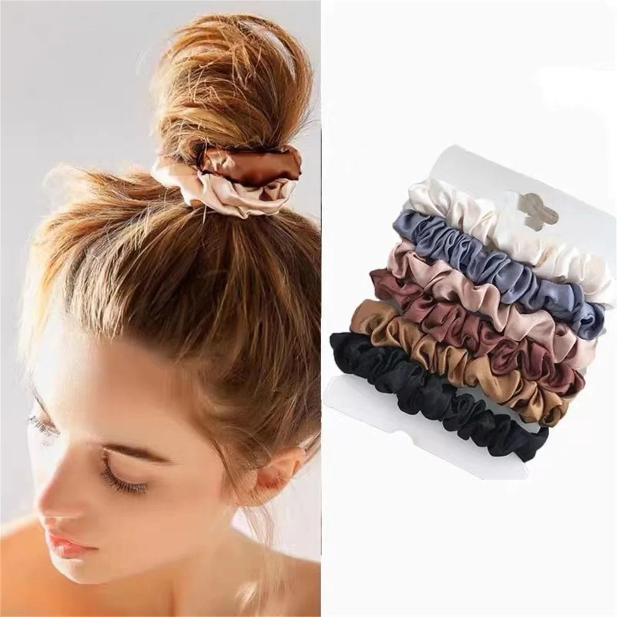 Premium Satin Hair Scrunchies Set Premium Satin Hair Scrunchies Set