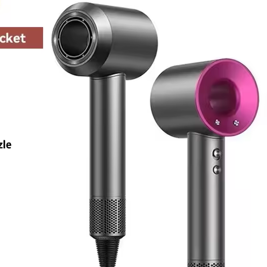 Professional Negative Ion Hair Dryer For Home & Travel Leafless Design Portable Electric Salon Tool gray