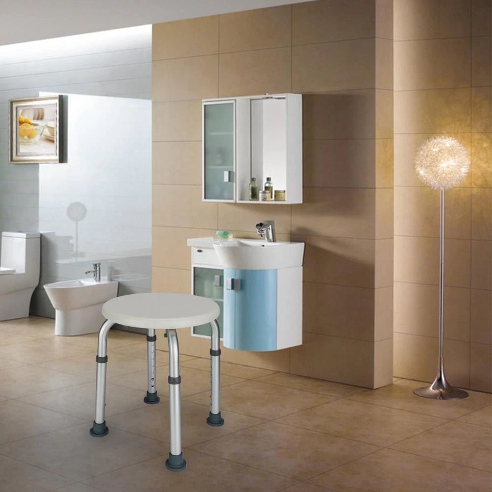 Anti Slip Adjustable Medical Shower Chair For Elderly Round Stool Seat With Stable Support Anti Slip Adjustable Medical Shower Chair For Elderly Round Stool Seat With Stable Support