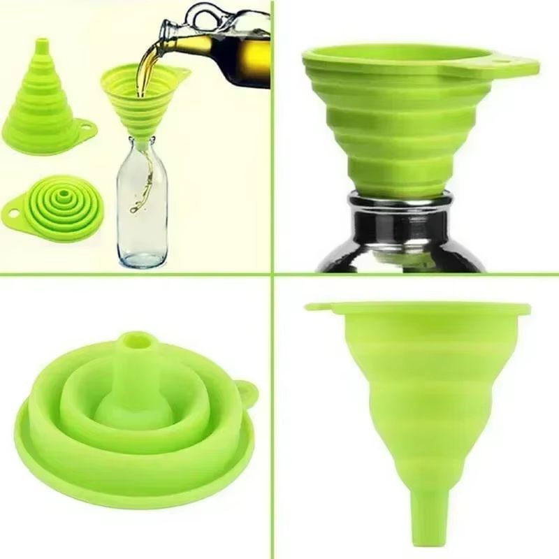 Mini Silicone Gel Foldable Collapsible Funnel For Kitchen Use Mini Silicone Gel Foldable Collapsible Funnel For Kitchen Use