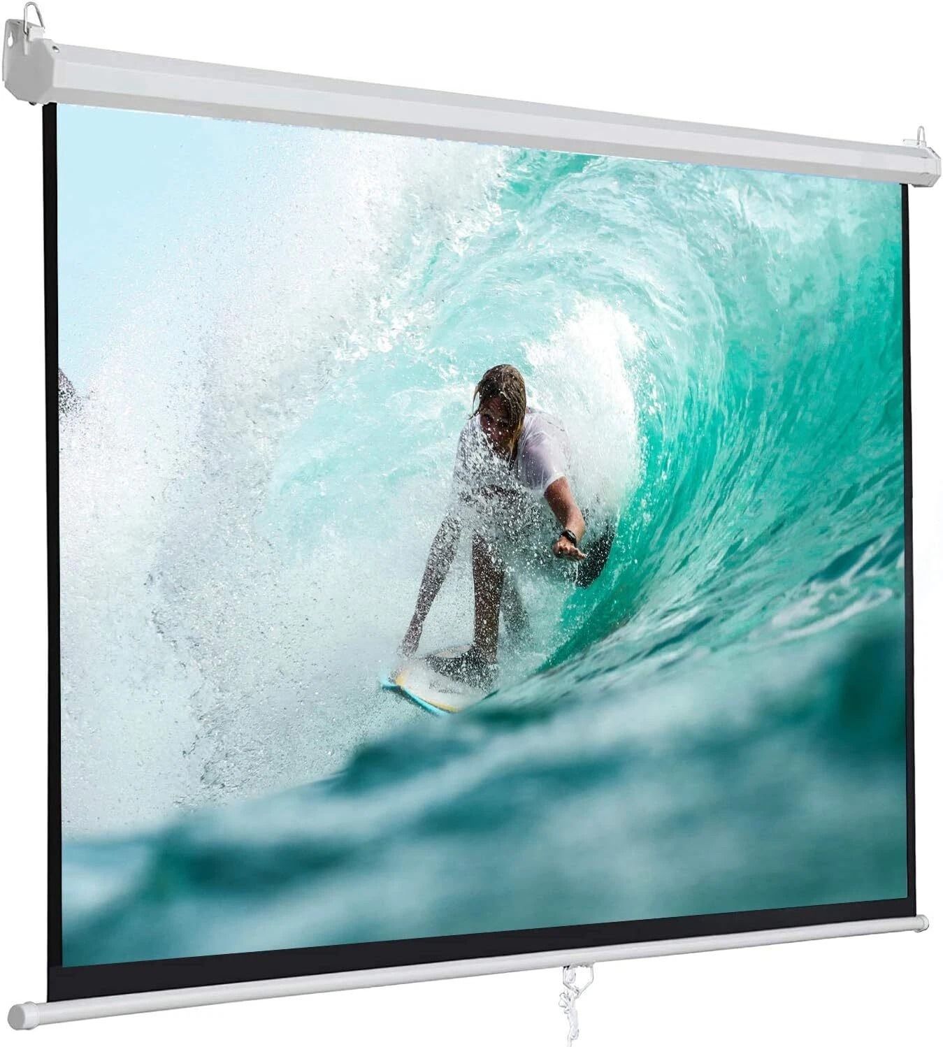 HD Manual Pull Down Projection Screen, Portable Projector Screen, Movie Screen, Aspect Ratio, White HD Manual Pull Down Projection Screen, Portable Projector Screen, Movie Screen, Aspect Ratio, White
