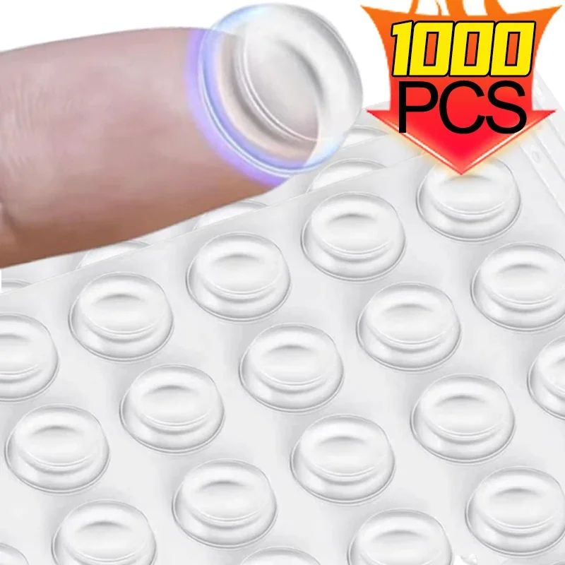 Clear Self Adhesive Rubber Door Bumpers pink 1000pcs(10sheet)