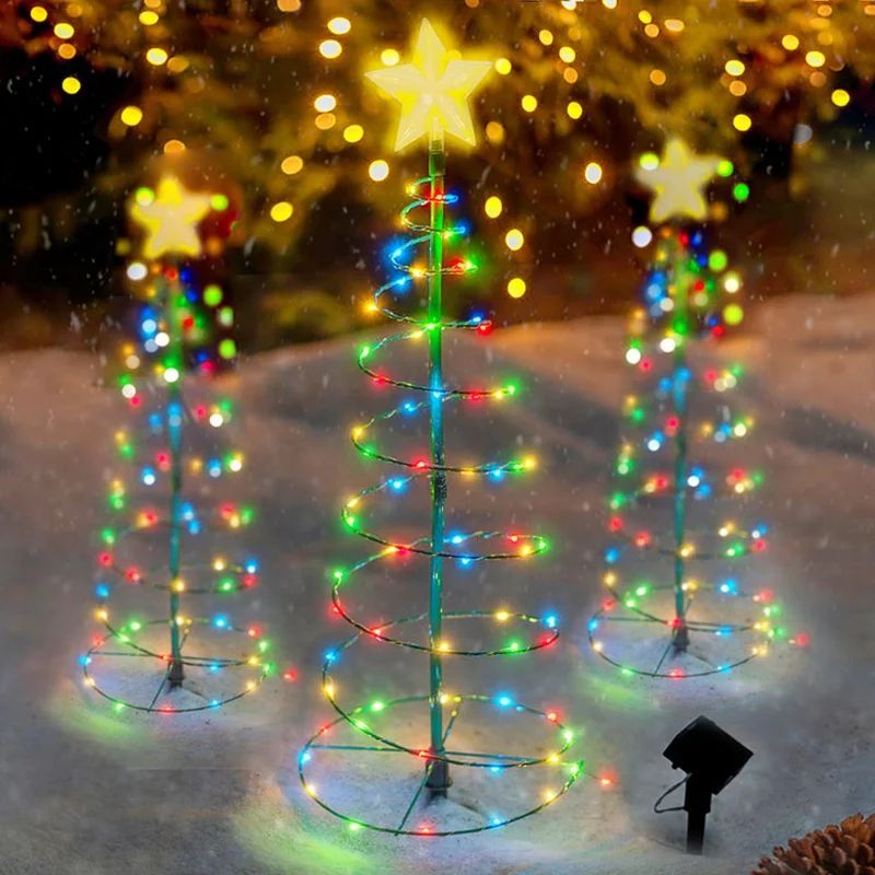 Solar Powered Outdoor LED String Lights Waterproof Christmas Tree Decor yellow