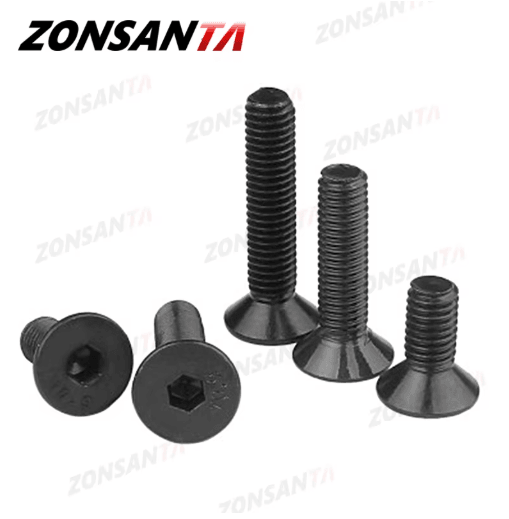ZONSANTA Countersunk Hex Socket Screws DIN7991 Black Carbon Steel Flat Head Bolts (M2M6) m5 X 10pieces 30mm