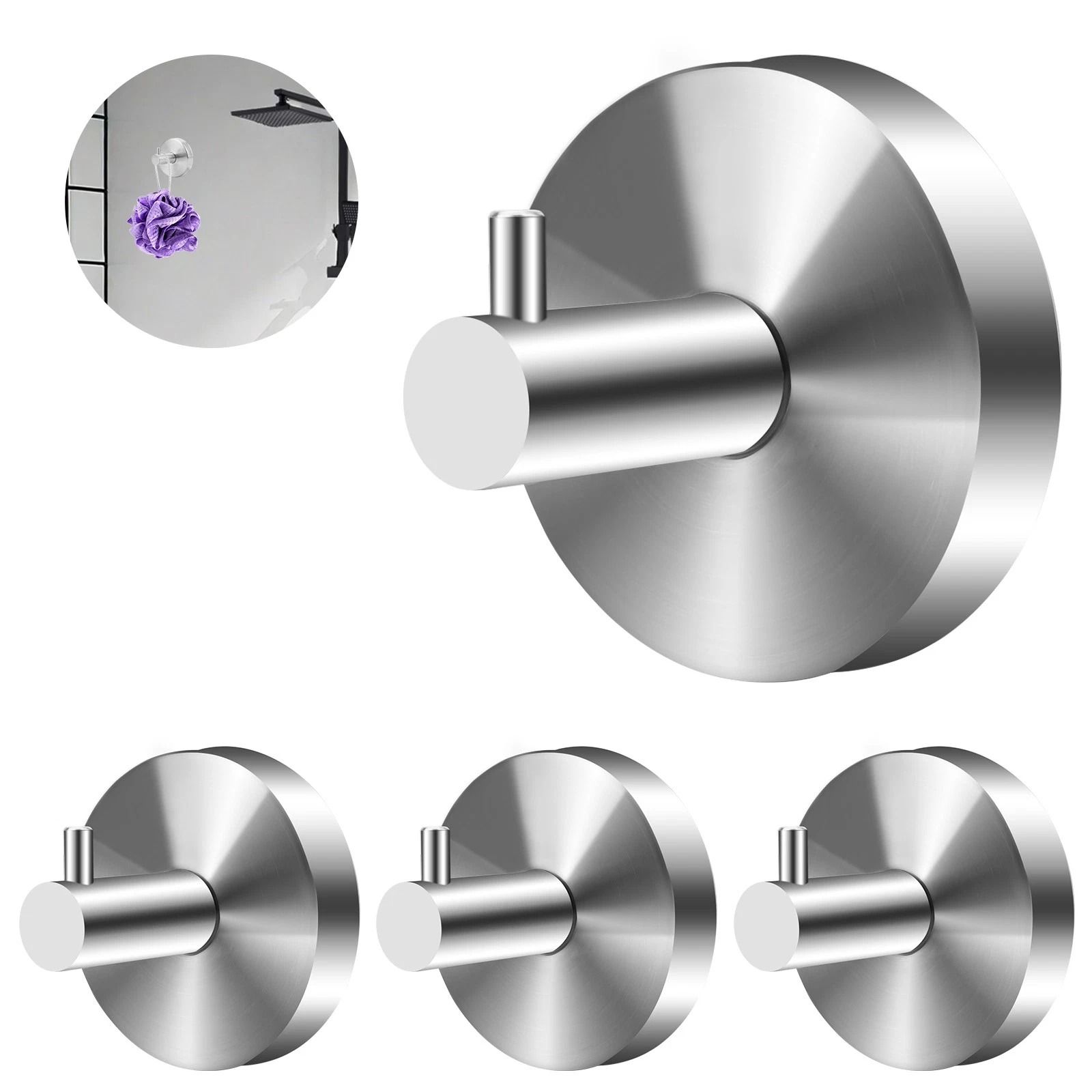 Suction Cup Hooks, Heavy Duty Stainless Steel Wall Hanger, No Drilling, Strong Hold For Bathroom, Kitchen & Laundry Use Suction Cup Hooks, Heavy Duty Stainless Steel Wall Hanger, No Drilling, Strong Hold For Bathroom, Kitchen & Laundry Use