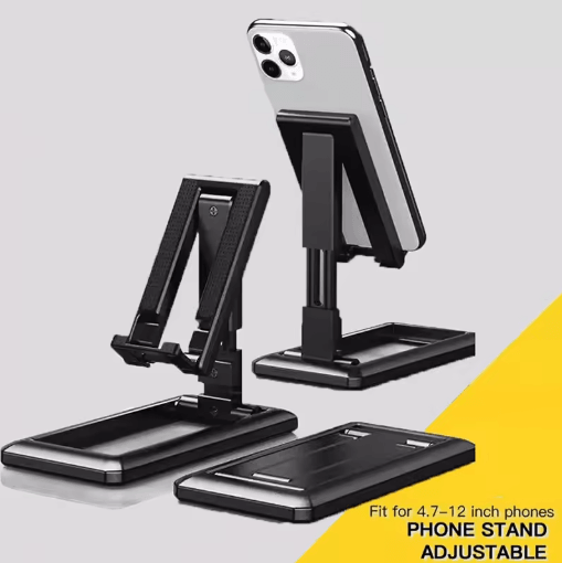 Foldable Adjustable Desk Phone And Tablet Stand Desktop Holder For IPad IPhone And Android white