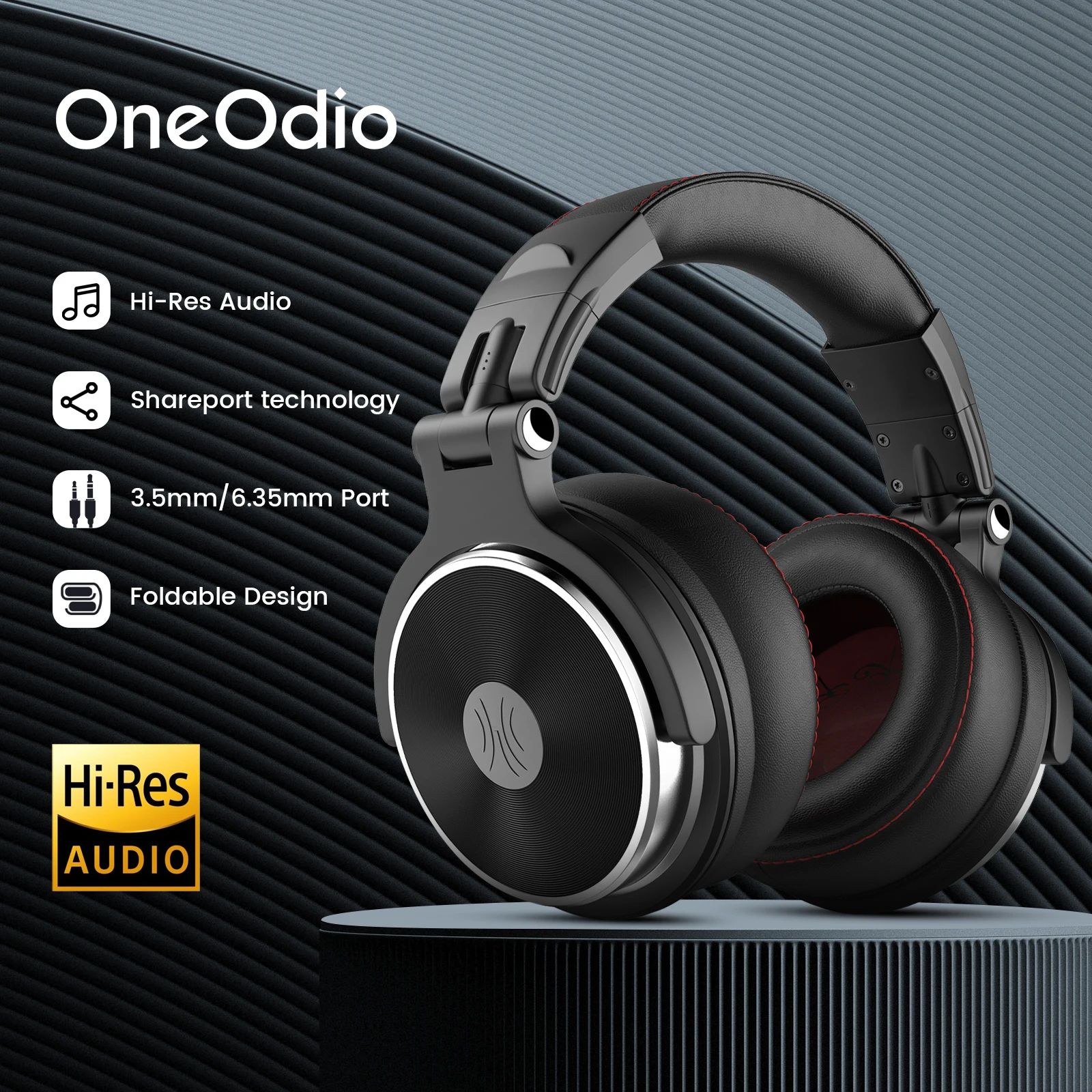OneOdio Pro Studio Wired DJ Headphones Professional Wired DJ Headphones With Mic & Dual Duty Cable pro 10 red