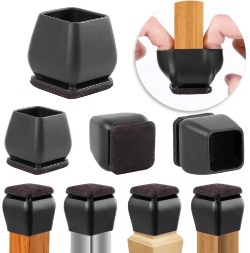 FlexGuard 15 Angled Felt Chair Leg Floor Protectors (8 Pack) m (20 28mm) Black