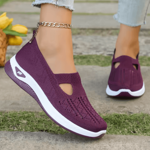 Womens Casual Lightweight Flat Sneakers For Summer And All Seasons purple 35