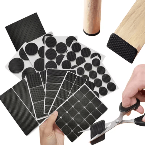 Adhesive Rubber Furniture Pads Set Non Slip Floor Protectors For Chairs Table Legs 12 To 48PCS square 4.6cm 12pcs