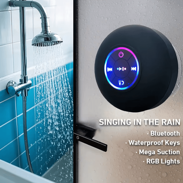 Portable Wireless Bluetooth Speaker With LED Light, IPX4 Waterproof Loudspeaker With Large Suction Cup Portable Wireless Bluetooth Speaker With LED Light, IPX4 Waterproof Loudspeaker With Large Suction Cup