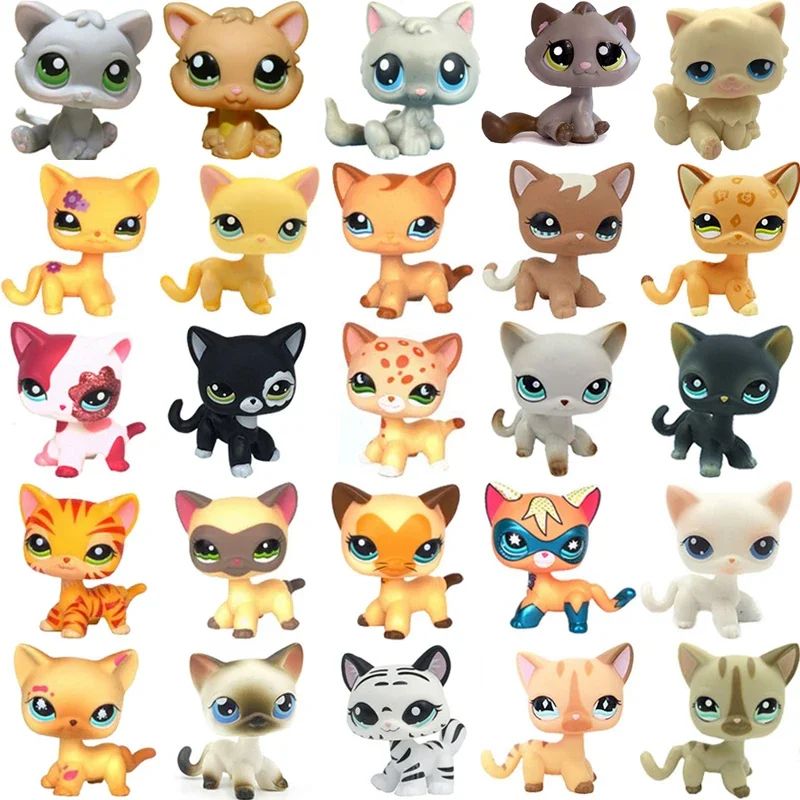 Mini LPS Bobblehead Figure Short Hair Kitten Collectible Mini Pet Toy 2499