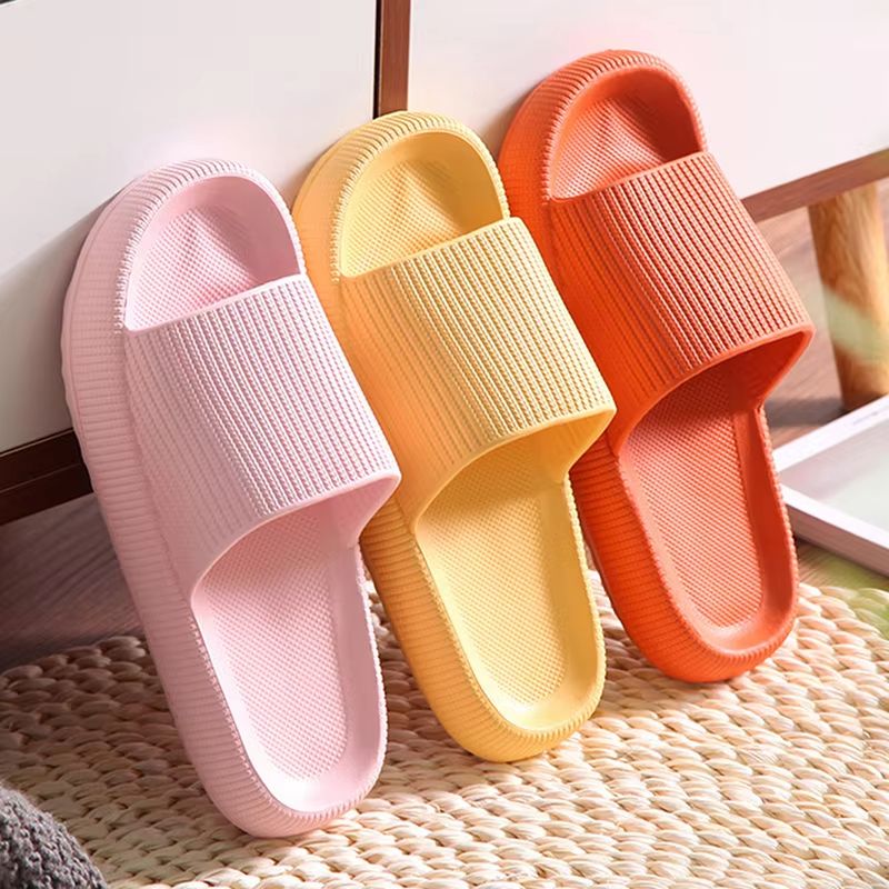 Women's Platform Cloud Slippers Thick Sole EVA Pillow Slide Sandals Non Slip yellow us 10.5 11.5