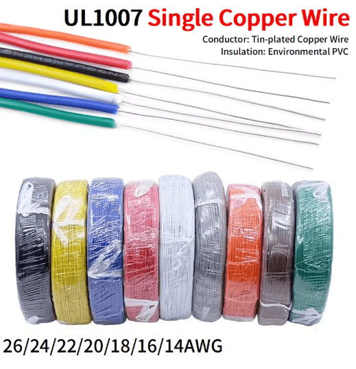 Single Core Tinned Copper Wire PVC Insulated Solid Electric Cable 14tto 26 AWG 5M 20M blue 20m 26awg