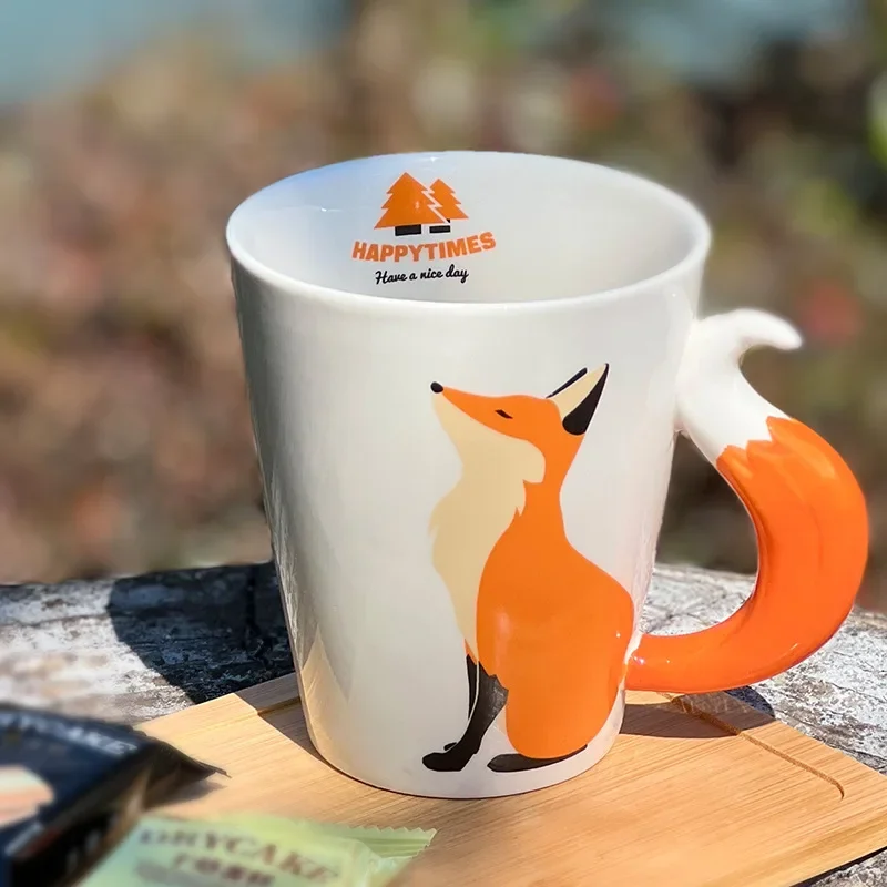 Creative Fox Cartoon Coffee Mugs, Personalised Office Cup, Animal Ceramic Mug, Tea Cups, Milk Mug Creative Fox Cartoon Coffee Mugs, Personalised Office Cup, Animal Ceramic Mug, Tea Cups, Milk Mug