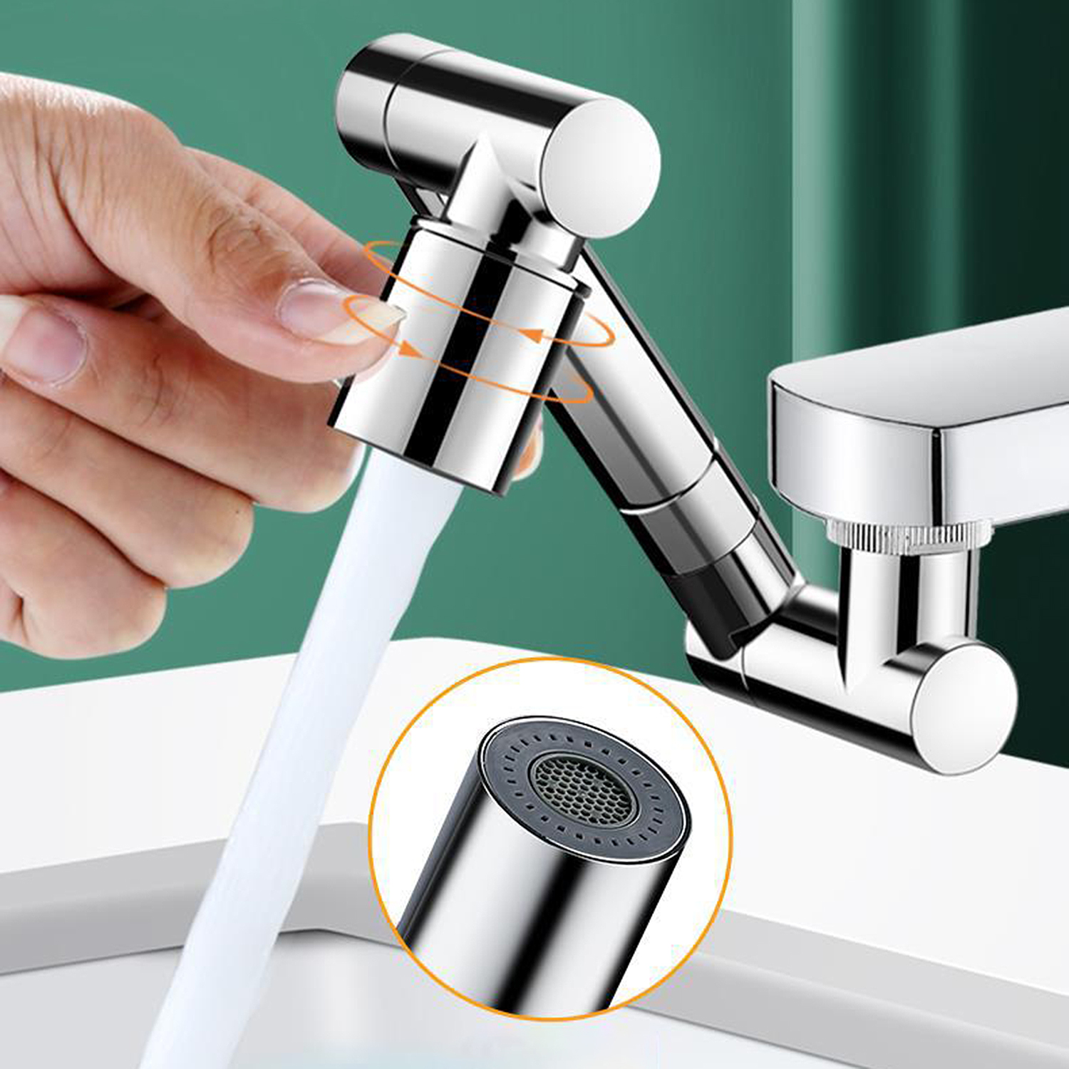 Retractable Universal Swivel Robotic Arm Faucet Extender For Kitchen Sink, Water Flow Modes Retractable Universal Swivel Robotic Arm Faucet Extender For Kitchen Sink, Water Flow Modes