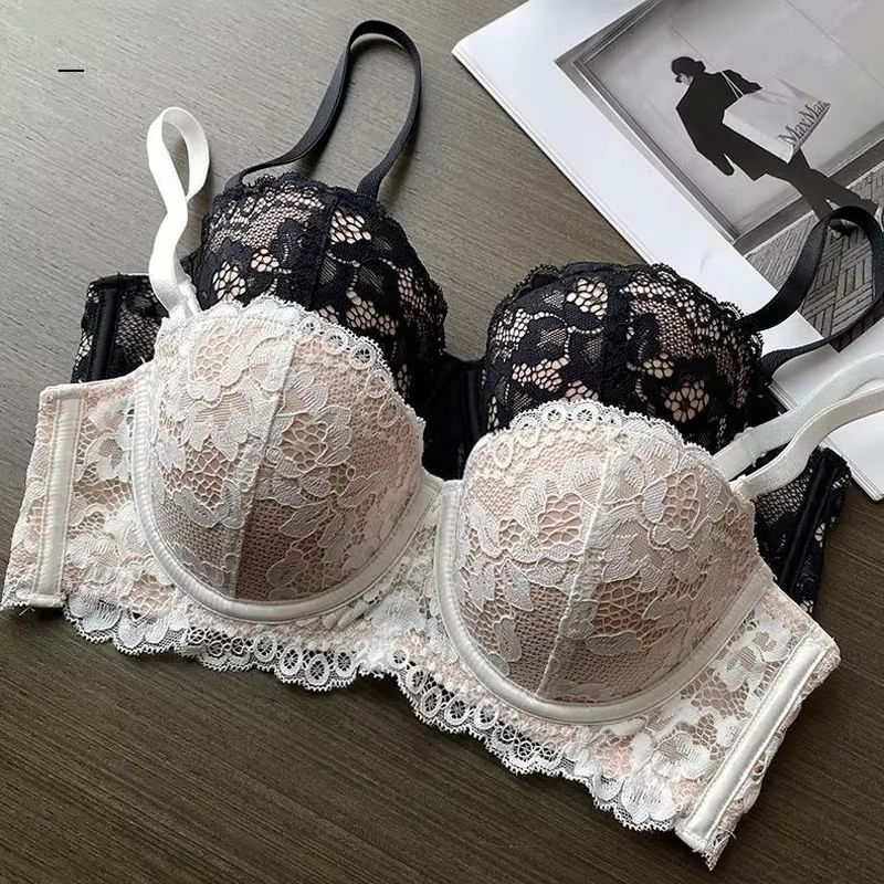 Sexy Floral Lace Half Cup Push Up Bra For Women Underwire Comfort Lingerie white 34 75ab