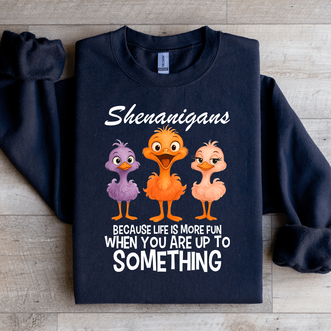 Shenanigans Because Life Is More Fun Sweatshirt S Sport Grey