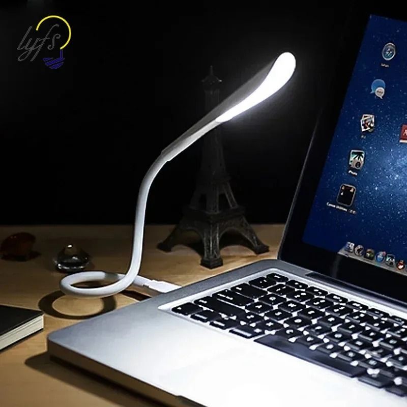 Portable USB Plug In Eye Protection Reading Lamp white