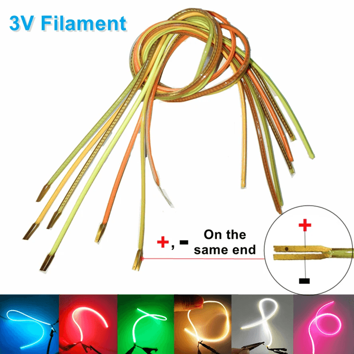 Flexible LED Filament Strip Retro Edison Style 3V Ultra Slim Lighting 3 255mm