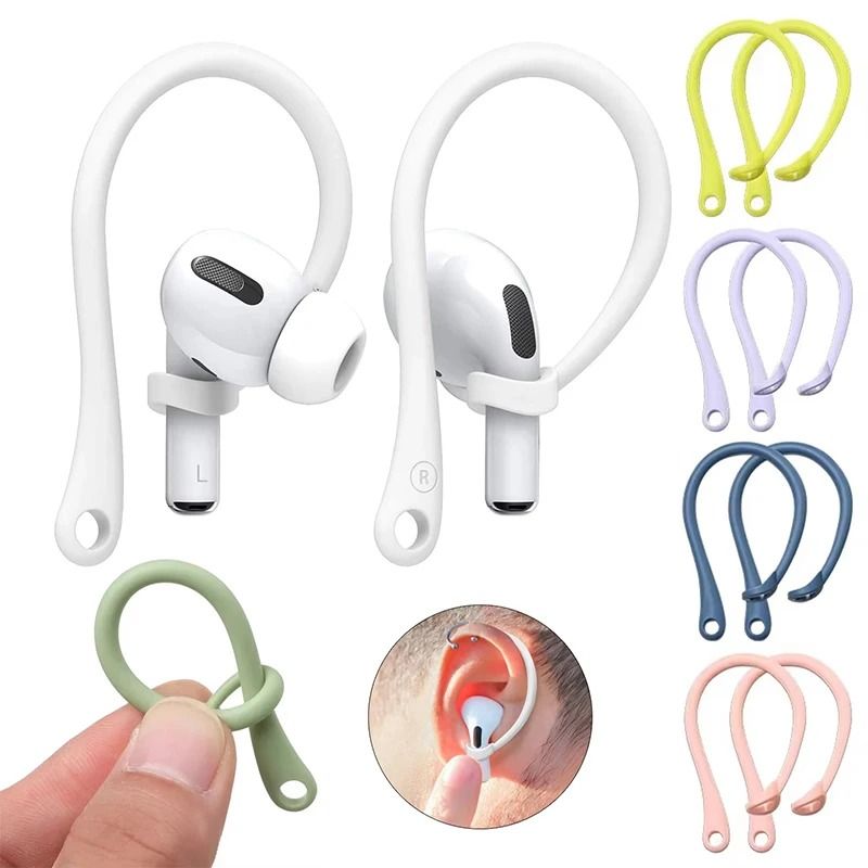 Silicone AirPods Ear Hooks Anti Drop Sport Earhook Clips For Secure Fit gray