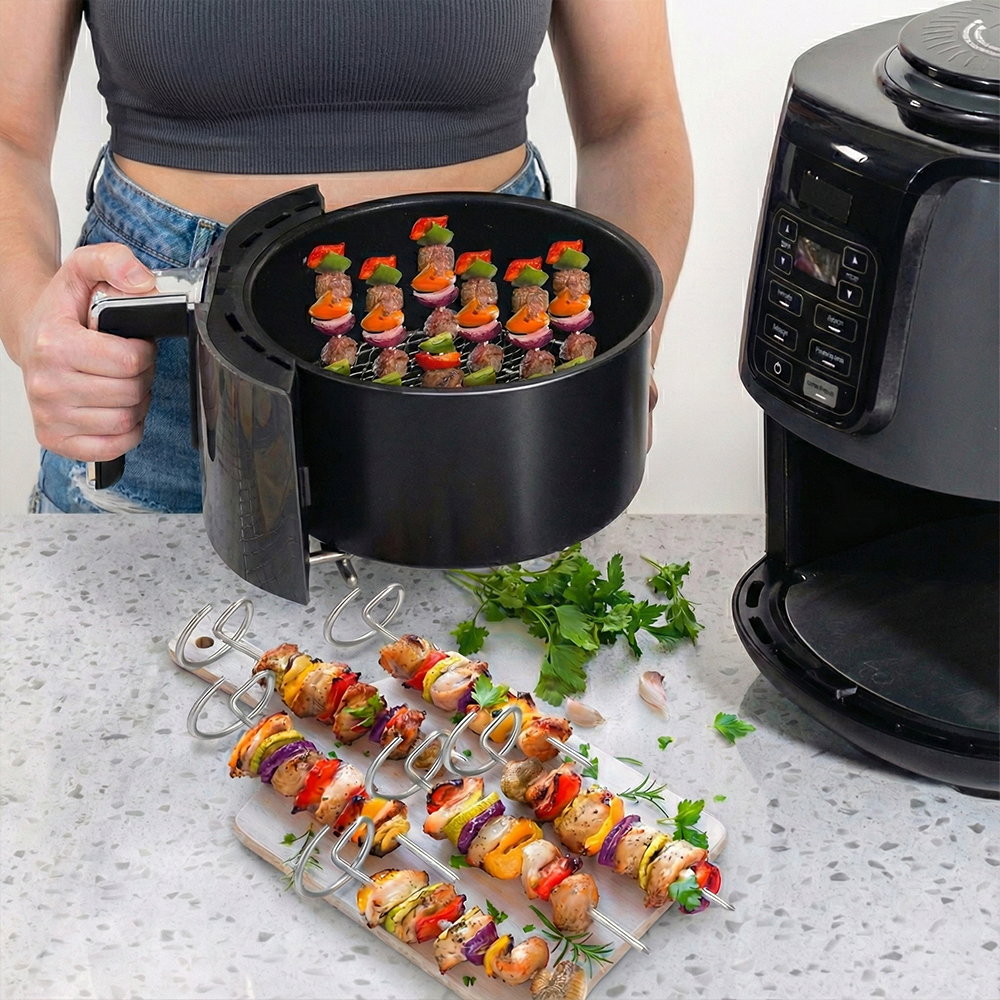 Air Fryer Oven Vertical Grill Skewer, Food Grade 304 Stainless Steel Special Baking Needle Accessories Air Fryer Oven Vertical Grill Skewer, Food Grade 304 Stainless Steel Special Baking Needle Accessories
